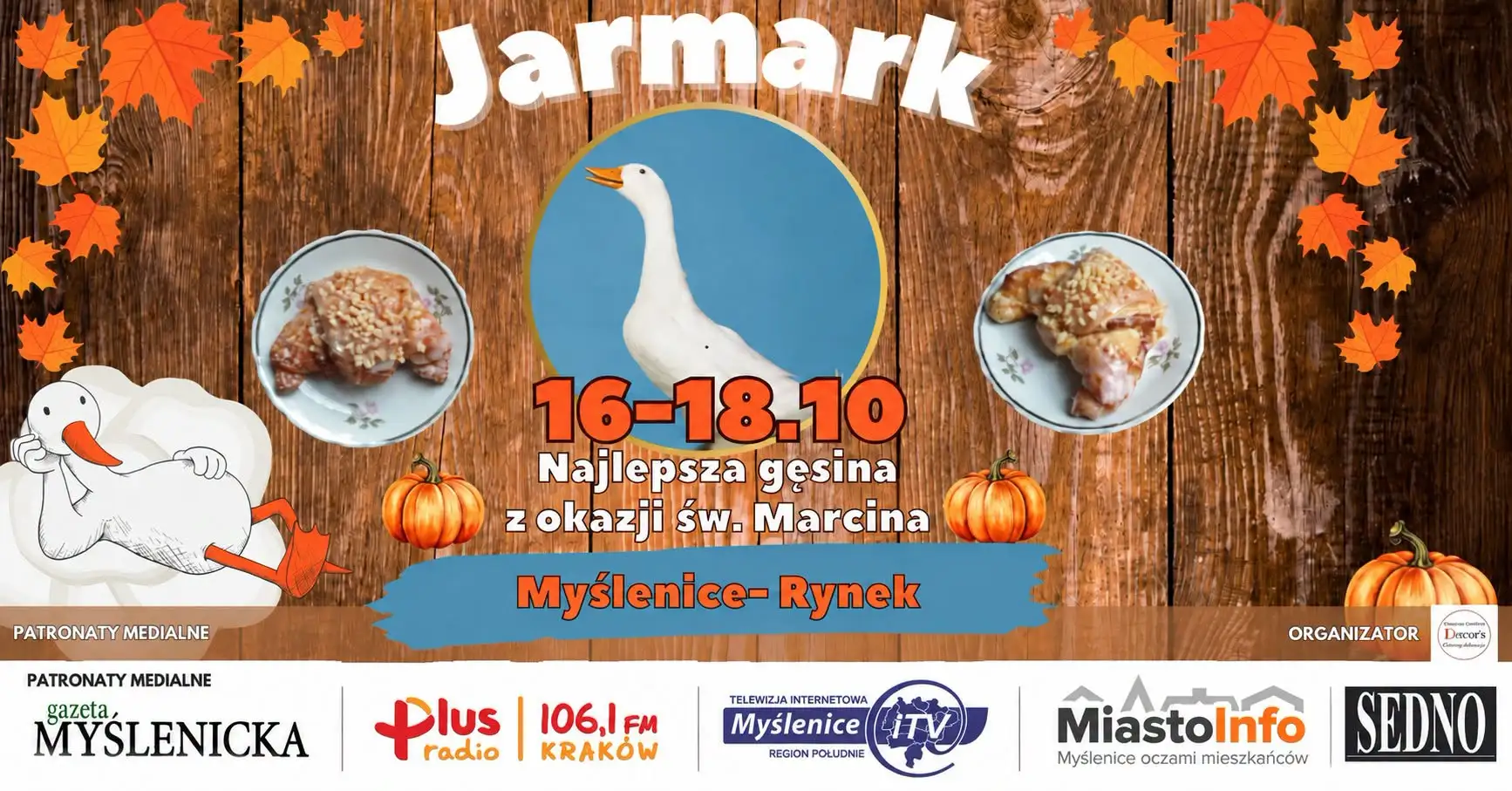 Plakat Jarmark z okazji św. Marcina w Myślenicach
