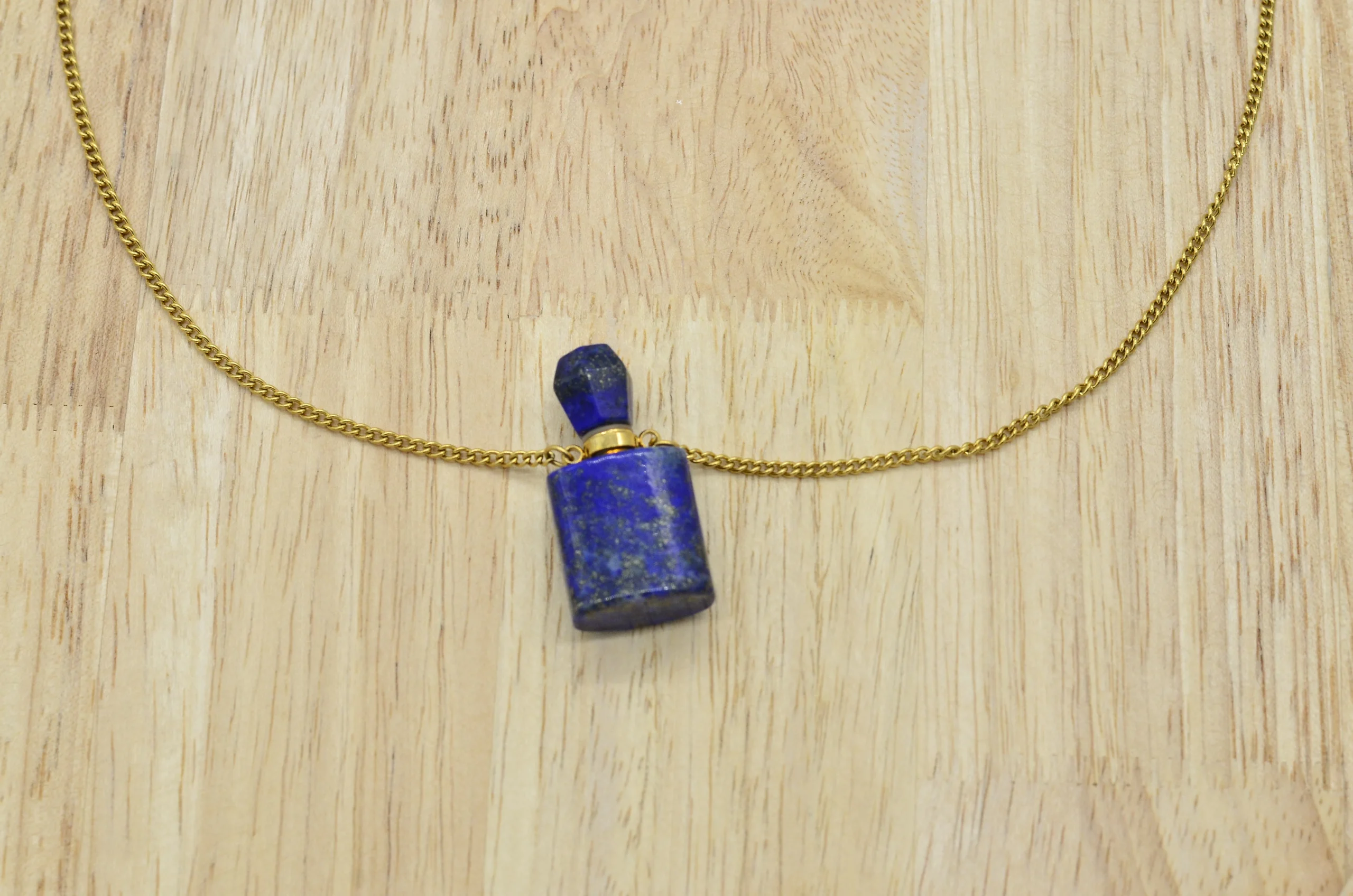 Naszyjnik Perfumetka Lapis Lazuli i Stal Chirurgiczna