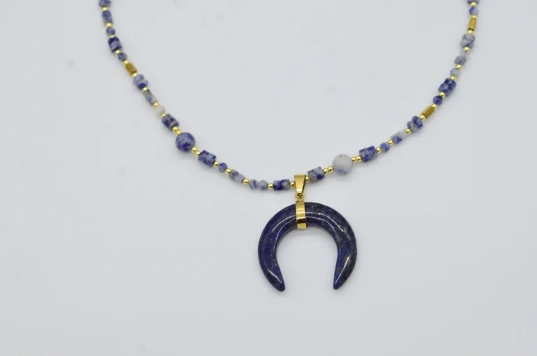 Naszyjnik Róg Obfitości Lapis Lazuli z Kamieniami Naturalnymi